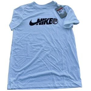 Nike Kids Training T-Shirt White Black Soccer Graphic Tee  Size L